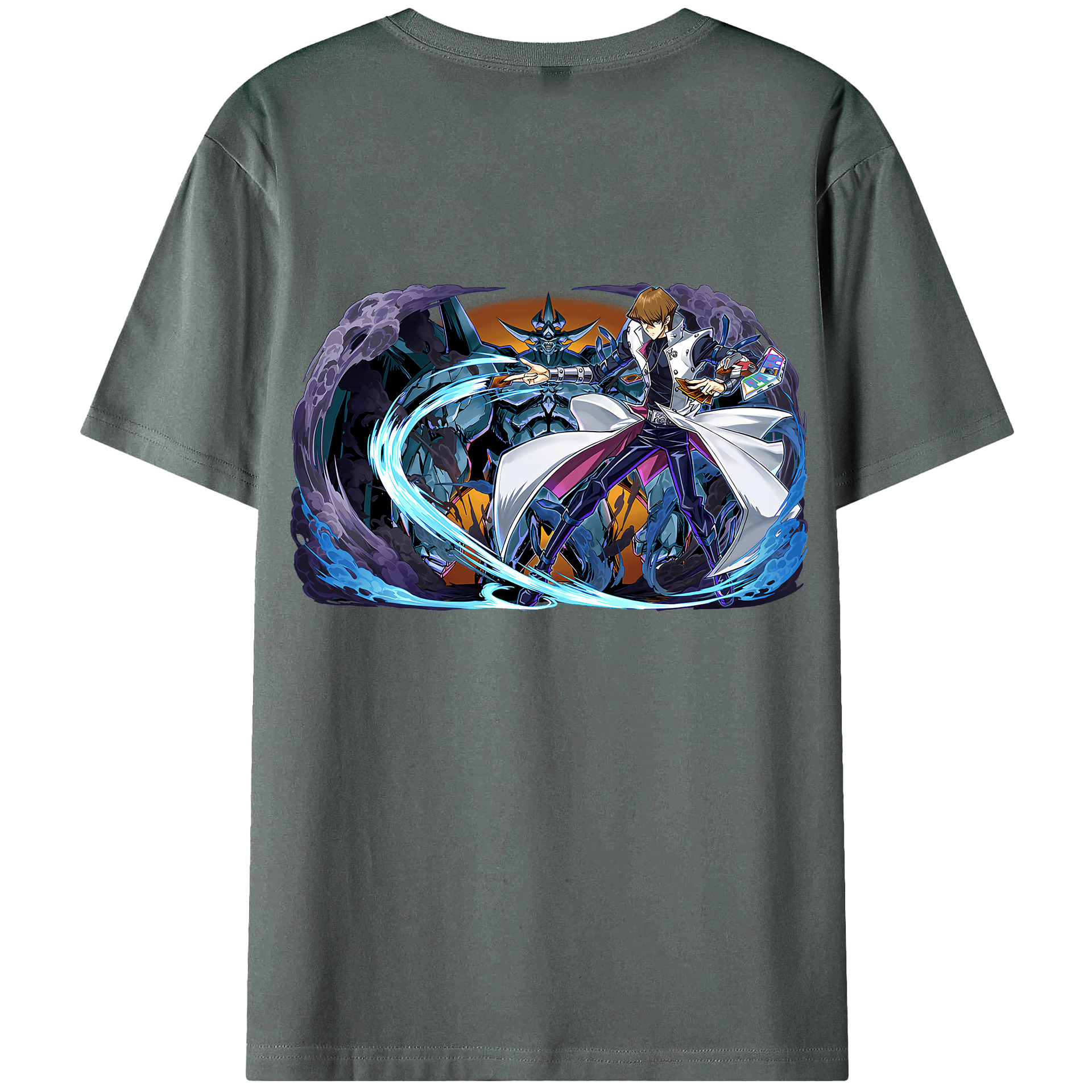 （画像用） 遊☆戯☆王 Yu-Gi-Oh! 綿100％ メンズ半袖Tシャツ（バックプリント） 通気性